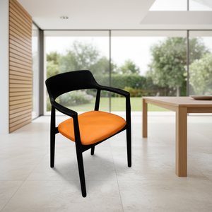 เก้าอี้ทานข้าวไม้สไตล์โมเดิร์นฮิโรชิมะ พร้อมพนักพิง - เฟอร์นิเจอร์ห้องรับประทานอาหารสำหรับบ้าน สำนักงาน โรงแรม วิลล่า - Product Image 2