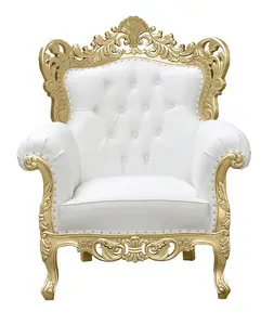 King Throne Chair High Back Silver Royal Luxury Party Antique Metal Packing Furniture Hotel Material Origin Type GUA Aluminum