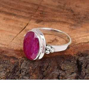 Ruby <b>Ring</b> Sterling Silver Filigree <b>Statement</b> <b>Ring</b> Beaded <b>Ring</b> Gift for Her - Product Image 2