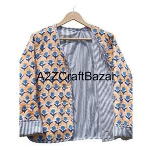 Veste d'hiver matelassée à manches longues en coton imprimé à la main pour femmes et filles, vêtements de bureau, vêtements de soirée, cadeau pour femmes - Product Image 4