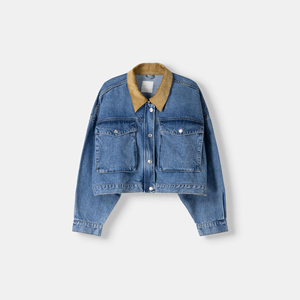 Women's <b>Denim</b> <b>Jacket</b> Hooded Collar Full Sleeve Utility Style Regular Length Solid Color Washed Cotton Coat Breathable Windproof - Product Image 1