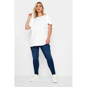 T-shirt à col rond pour femmes, manches courtes, décontracté, en coton, doux, respirant, coupe régulière, à porter tous les jours, tendance estivale - Product Image 5