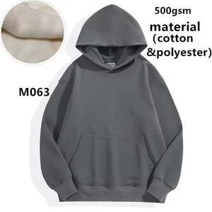เสื้อมีฮู้ดแบบสวมหัวผ้าหนาบุขนแกะสำหรับผู้ชายสไตล์สตรีทขนาดใหญ่พิเศษพิมพ์โลโก้ได้ตาม100 - Product Image 1