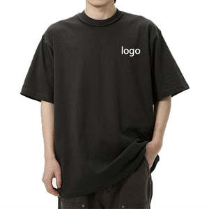 Camiseta lisa de peso pesado clásica personalizada, camisetas transpirables cómodas de talla grande para hombre, camiseta Vintage con cuello redondo - Product Image 5