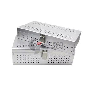 Surgical Grade Aluminum Tray for Autoclave Sterilization Perforated Pan Medical Instrument Organizer with Lid - Product Image 4