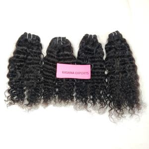 Extensions de cheveux indiens Remy Kinky Curl pour femmes, cuticule alignée de couleur noire naturelle, cheveux humains non humains traités chimiquement - Product Image 1