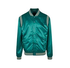 เสื้อแจ็กเก็ตบอมเบอร์ผ้าซาตินโอเวอร์ไซส์ออกแบบลายเบสบอลสไตล์สตรีทแวร์ปักโลโก้เสื้อแจ็คเก็ตทีมตัวแทน - Product Image 1