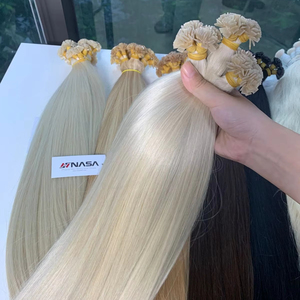 Prix de gros 100g Extensions de cheveux à pointes de kératine Cheveux humains vierges vietnamiens dans toutes les couleurs 60 cm - Product Image 1