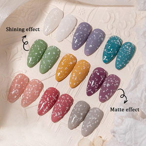 Vernis à ongles gel ZRKGEL à paillettes effet <span class=keywords><strong>flocon</strong></span> de neige, effet neige d'hiver, gel effet glace, flocons de gel, manucure de vacances, utilisation en salon - Product Image 4