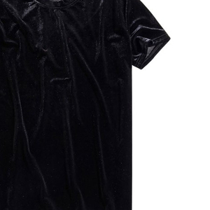 Fabricante de ropa de diseñador Camiseta Hombre de manga corta Camiseta de terciopelo personalizado hombres camiseta de terciopelo - Product Image 3