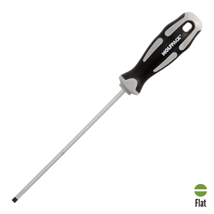 Cacciavite a taglio, acciaio S2, impugnatura bimateriale in TPR. Dimensioni 1,0 x 0,5 x 150 mm. DIN5265 - Product Image 1