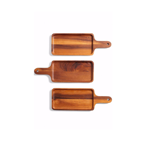 Élégants plateaux de service décoratifs en bois plats de restauration pour hôtels et restaurants centres de villégiature vaisselle plateaux en bois dur - Product Image 4