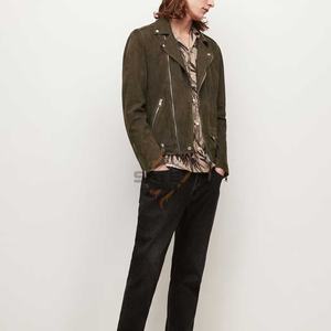 แจ็คเก็ตหนังกลับแท้สไตล์ไบค์เกอร์ แบบยูนิเซ็กซ์ คอตั้ง ดีไซน์แบบแพทช์เวิร์ค คุณภาพสูง ทันสมัย มีสไตล์ - Product Image 5