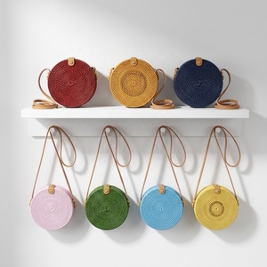 Viettimecraft Round Handmade Rattan Bag Women Bohemian Shoulder Strap Lightweight Daily Use Multi Color - Product Image 6