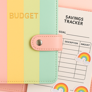 Agenda con Raccoglitore <span class=keywords><strong>a</strong></span> Spirale LABON con <span class=keywords><strong>Righe</strong></span> Pastello Arcobaleno, Copertina in PU Colorata, Organizzatore Finanziario per Principianti nel Budgeting - Product Image 3