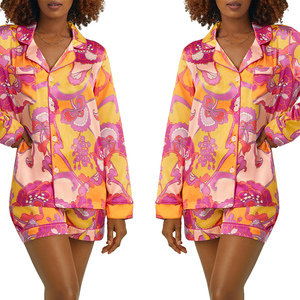 Pijama de Bambú Ecológico, Pijama de Bambú Orgánico para Mujer, Ropa de Dormir Suave de Manga Larga PARA EL Hogar, Teñido Liso, Noche - Product Image 6