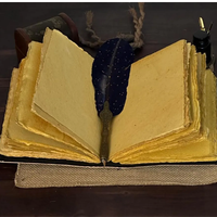 Carnet de croquis fait main en cuir Black Wolf, 200 pages, papier vintage à bords festonnés, journal imprimé, cadeau, carnet de dessin 5x7