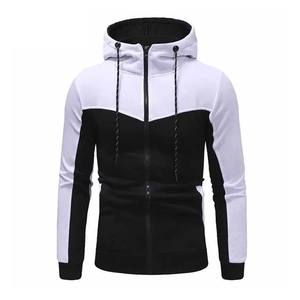 Sudaderas de ropa deportiva de invierno personalizadas para gimnasio Fitness Nuevo bloque de algodón de moda con sudaderas con capucha bordadas con cremallera de dos colores únicas - Product Image 1