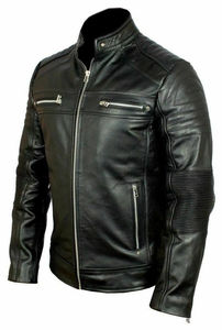 Blouson en cuir d'origine pour moto, style col montant, vestes pour hommes, haute qualité, vestes de moto pour hommes conçues sur mesure - Product Image 3