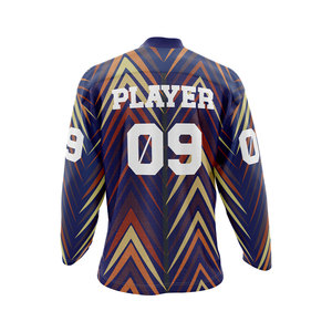 Camisetas de Moda Urbana al por Mayor, Camisetas Personalizadas con Estampado por Transferencia de Calor, Camisetas de Hockey de Malla Estampadas de Manga Larga, 100% Poliéster - Product Image 2