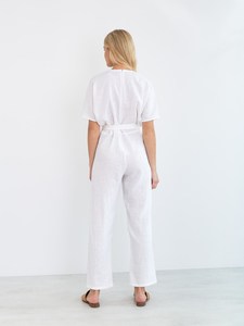 Pyjama d'été en coton indien pour femme, style vintage à pois, manches à volants, séchage rapide - Product Image 4