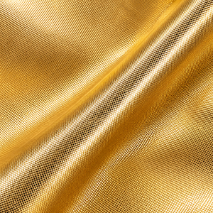 Tissu en cuir synthétique grain croisé PU or métallisé pour sacs, chaussures, portefeuilles et décoration - Product Image 3