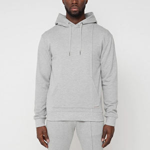 Lightweight <b>Grey</b> French Terry Hoodie <b>Sweatshirt</b> Jogger Slim Fit High Quality Custom Logo Fitness Sports <b>Men</b> Gym Hoodie - Product Image 2