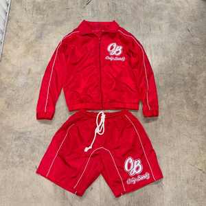 Vente en gros d'usine de short de survêtement d'été à fermeture éclair, ensemble 2 pièces avec logo personnalisable, ensemble de shorts de sport pour hommes - Product Image 4