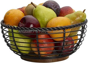 Corbeille à fruits en métal à coupe florale d'inspiration design avec style rustique et structure artisanale pour la présentation de la cuisine à domicile - Product Image 3