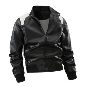 Europe états-unis nouvelle tendance ample hommes Couple veste en cuir pour printemps automne hiver beau manteau revers moto toile - Product Image 6