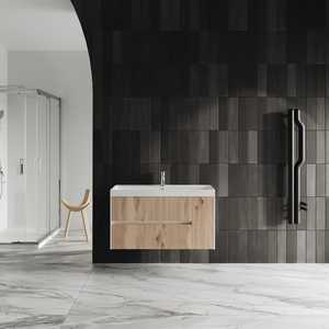 100cm Gold Oak Wall-Hung Bathroom <b>Cabinet</b> Without Mirror Bathroom Sets - Product Image 1