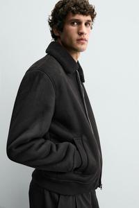 Veste cargo décontractée pour homme en denim enduit, à col montant, à bouton simple, lavée, avec capuche, service OEM, imperméable et coupe-vent - Product Image 4