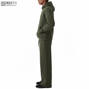 Conjunto de Chándal de Lujo Personalizable OEM con Capucha, Diseño Gráfico Vintage Desgastado, Sudadera con Capucha y Pantalones Acampanados de Tallas Grandes para Invierno - Product Image 5