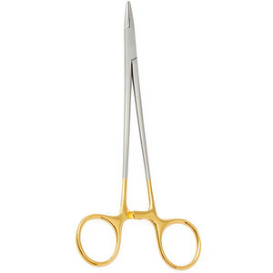 Fórceps de soporte de aguja Debakey, fórceps de sutura quirúrgica recta de medio oro, fórceps de sala de operaciones quirúrgicas de acero inoxidable - Product Image 4