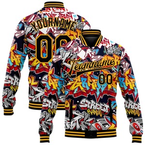 Direct Industry Bomber <b>Varsity</b> <b>Jacket</b> Wholesale Custom Graffiti Pattern Splashes 3D Bomber Full-Snap <b>Varsity</b> Letterman <b>Jacket</b> - Product Image 1