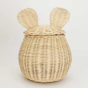 Juego de 2 Cestas de Mimbre en Forma de Oso, Cestas de Almacenamiento Hechas a Mano, Mimbre Natural, Modernas, Multifuncionales, Hechas en Vietnam - Product Image 6