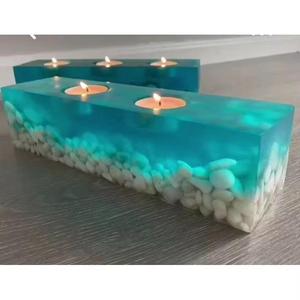 Bougeoir en bois naturel et résine époxy fait à la main pour l'aromathérapie et la relaxation pour les occasions d'anniversaire de Pâques de Noël - Product Image 4