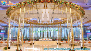 Decoración de boda de ensueño, conjunto de Mandap de Metal con velas, romántico, para eventos de boda, con velas, nuevo diseño de Reino Unido - Product Image 5