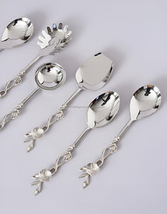 Wholesale Silver Handmade Serving Set Metal Salad <b>Server</b> for Restaurant Hotel Wedding Usage Manufactured by artisans - Product Image 4