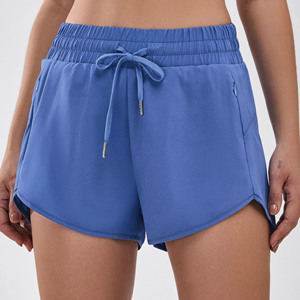 Pantalones cortos atléticos de alta calidad para mujer, pantalones cortos deportivos de secado rápido para correr para mujer con bolsillos elásticos y con cremallera - Product Image 1