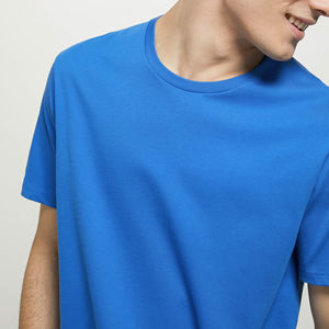 T-shirt uni à manches courtes et col rond Vente en gros 100% tissu en jersey de coton Streetwear pour hommes pour femmes T-shirts anti-rides pour hommes - Product Image 5