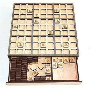 High Quality <b>Wooden</b> Sudoku Board Game Set Classic Brain Teaser Family Fun Indoor Tabletop Mind Skill Entertainment - Product Image 1