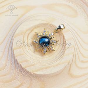XK008 liontin perhiasan matahari mode untuk wanita kalung langit berbintang 18K kalung zirkon Planet semesta tembaga berlapis emas - Product Image 3