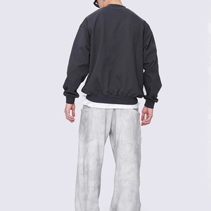 2025 hommes décontracté à manches longues pull sweat couleur unie 100% polyester polaire haut pour l'hiver - Product Image 3