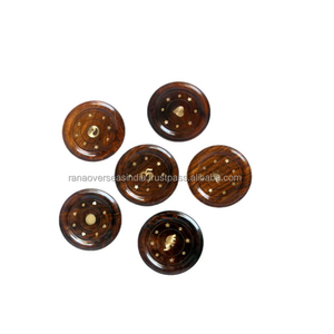 Porte-brûleur d'encens en bois avec incrustation en laiton pour décoration extérieure et intérieure - Product Image 5