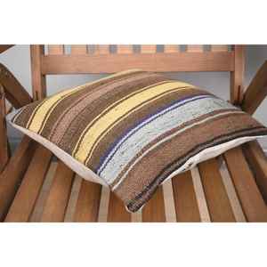 Lujo 14x14 pulgadas lana Kilim Patchwork almohada Vintage esponjoso tejido cojín decorativo portátil ropa de cama característica - Product Image 4