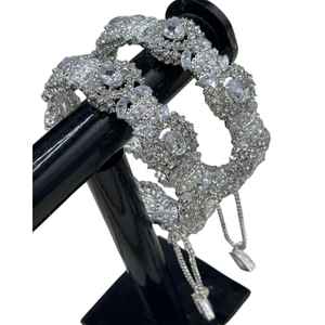 Pulseras de Bisutería al por Mayor, Circonita, Chapado en Oro Antiguo, Acero Inoxidable, Moda Elegante, Inspiradas en la India y Pakistán - Product Image 1