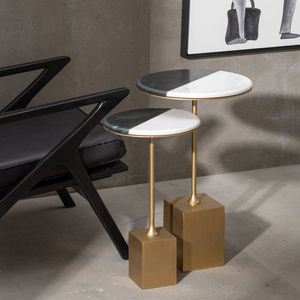 ชุดโต๊ะและโต๊ะกาแฟพร้อมที่ขัดเงาสีทองพร้อมแก้วแชมเปญทรงกลม - Product Image 6