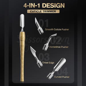 Poussoir à ongles à cuticules à double extrémité avec pointes pointues et arrondies Outil en acier inoxydable pour un nettoyage efficace des ongles - Product Image 2