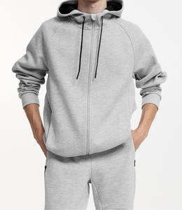 เสื้อฮู้ดผู้ชายผ้าฝ้ายสีพื้นมีฮู้ดดีไซน์ใหม่แบบผูกเชือกและมีฮู้ดดีไซน์ใหม่ - Product Image 5